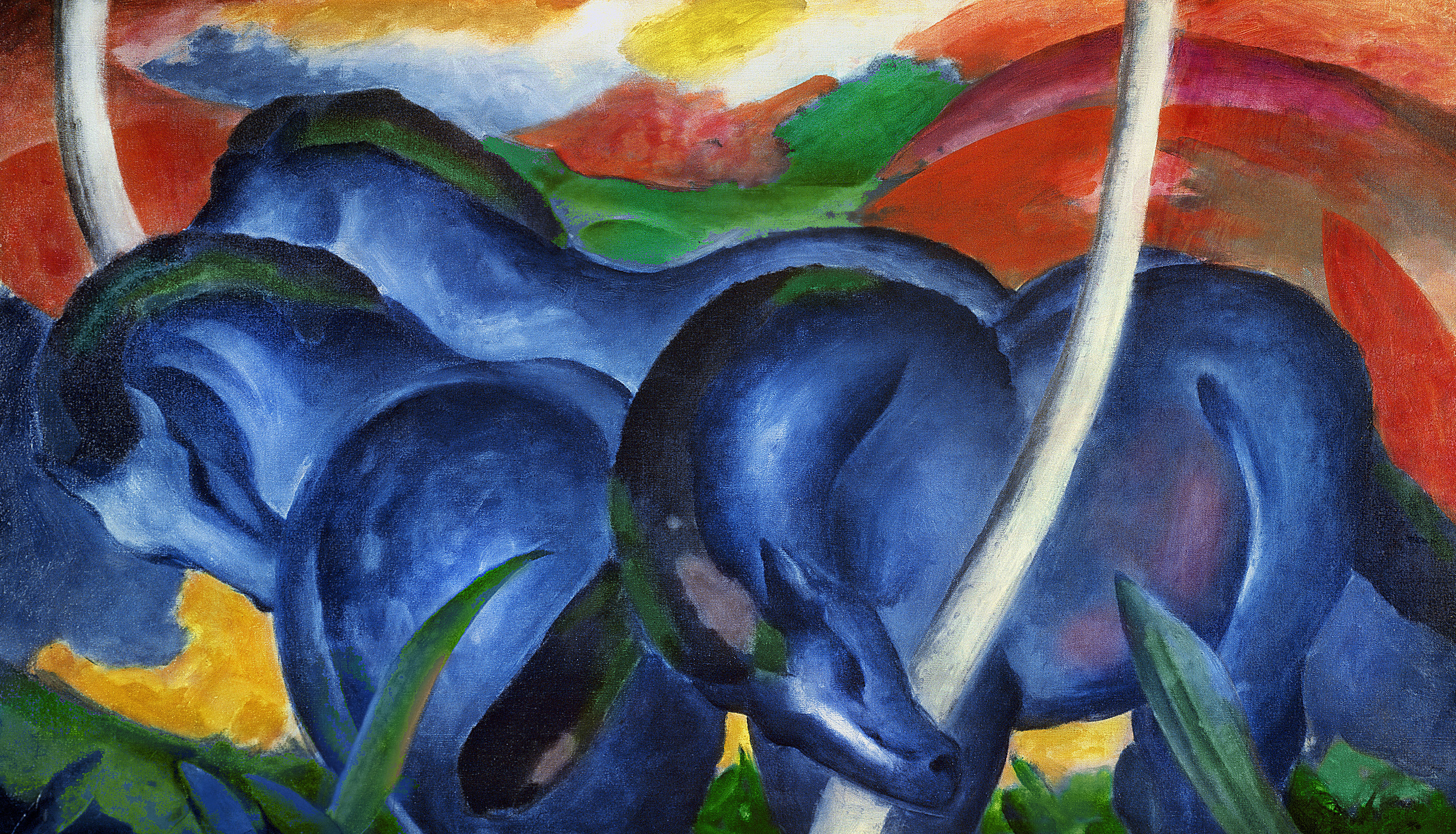 Kandinsky, Marc & Der Blaue Reiter III: Franz Marc, Die grossen blauen Pferde, 1911; Öl auf Leinwand; © 1998, Walker Art Center;